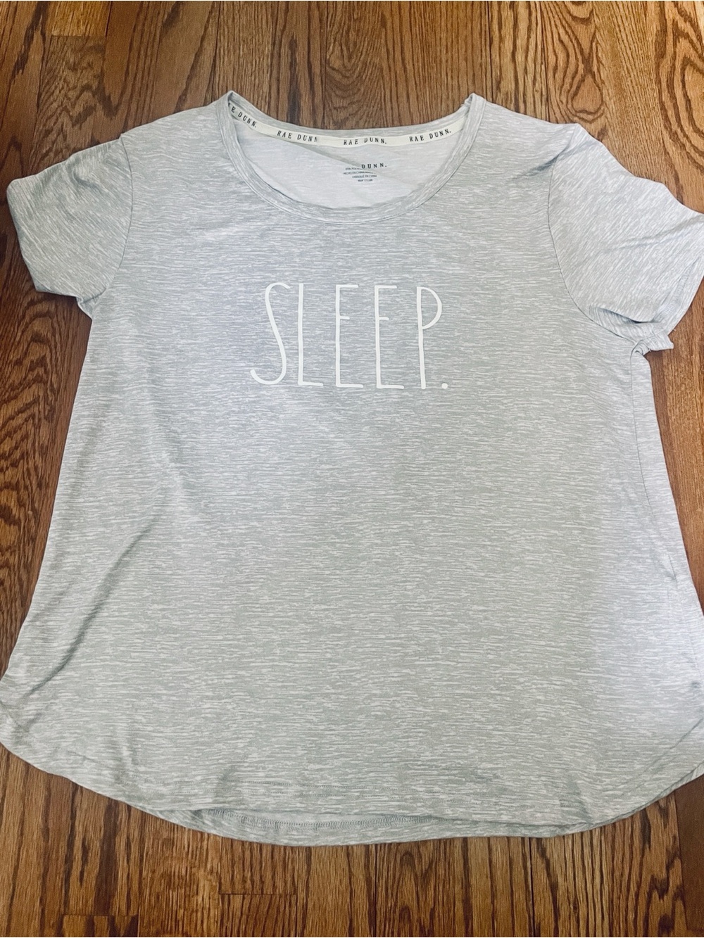 Rae Dunn Women's Gray 'SLEEP.' Short Sleeve Pajama Top XL NWOT